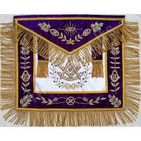Grand Lodge Past Master Apron with Wreath, Vine Work and Fringe