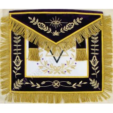 Grand Lecturer Apron (Prince Hall Mason) with Wreath, Vine Work and Fringe