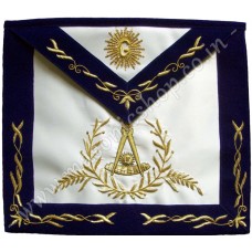 Past Master Apron with Vine Work and Wreath Blue
