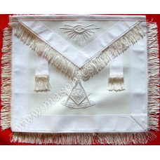 Past Master Apron with Fringe All White