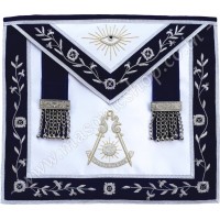 Past Master Apron with Vine Work Blue