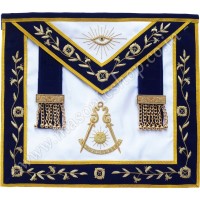 Past Master Apron with Vine Work Blue