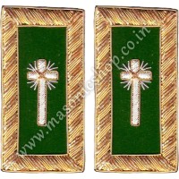 Masonic Knight Templar Shoulder Boards Pair Hand Embroidered - COMMANDER