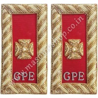 Masonic Knight Templar Shoulder Boards Pair Hand Embroidered - GRAND PRELATE EMERITUS